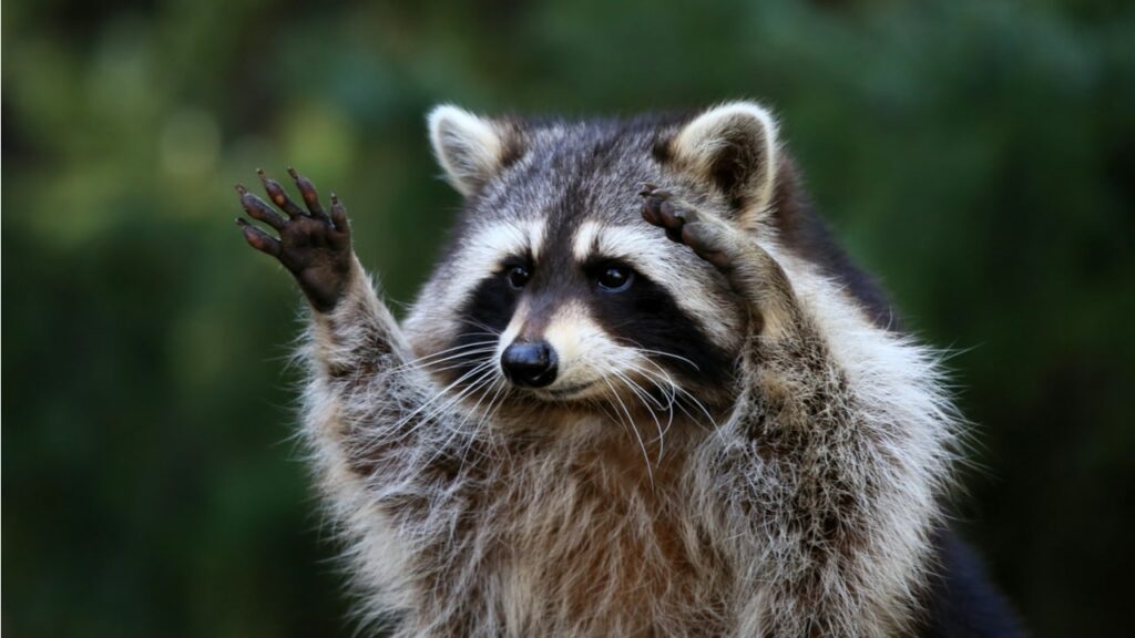 Ein Waschbär im Garten