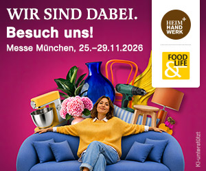 Wir sind dabei: Heim+Handwerk, Messe München, 25.–29. November 2026. Besuch uns!